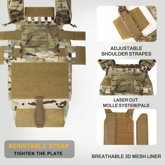 VOTAGOO® Adjustable Tactical Vest with Admin Drop Pouch-3
