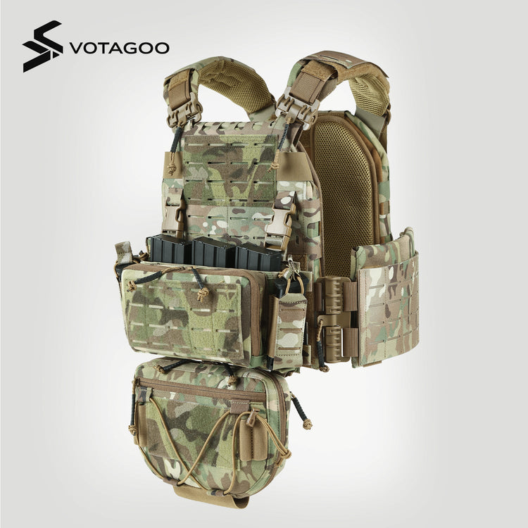 VOTAGOO® Adjustable Tactical Vest with Admin Drop Pouch-7