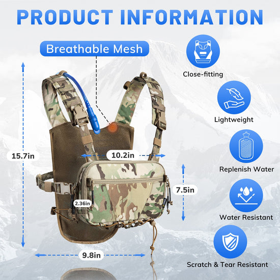 VOTAGOO® Lightweight Running Hydration Vest with 2L Water Bladder Bag-3