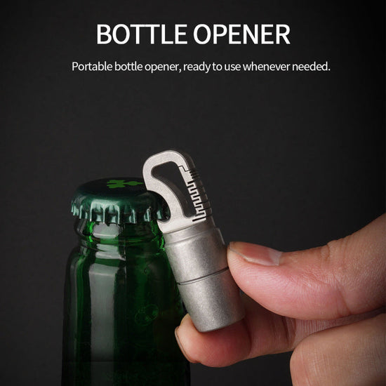 Titanium Alloy Keychain Mini Flashlight Light LED Multifunctional Bottle Opener-1