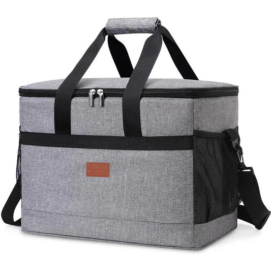 32L Soft Cooler Bag with Hard Liner for Outdoor (Grey)-0