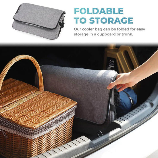 32L Soft Cooler Bag with Hard Liner for Outdoor (Grey)-4
