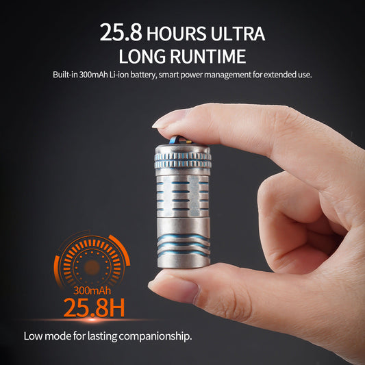 Titanium EDC Keychain Flashlight Pocket mini Torch LED Compact Bright Powerful Flashlights-0