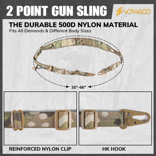 VOTAGOO® Quick Adjust Gun Sling with HK Hook-2
