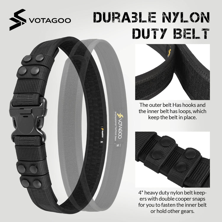 VOTAGOO® Duty 2'' Police Belts with Hook Lining-4