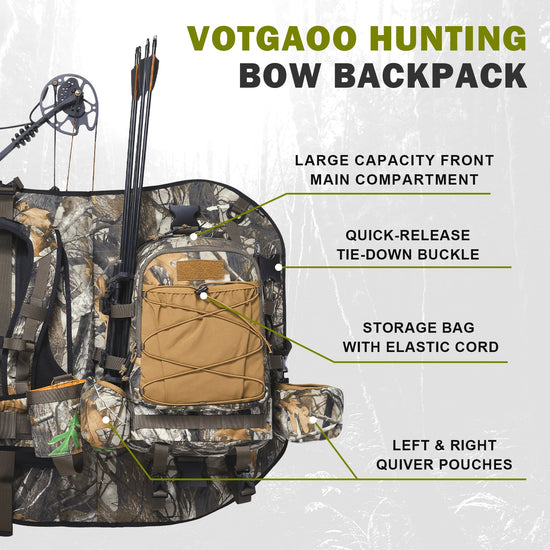 VOTAGOO® Hunting Backpack with Bow Holder-2