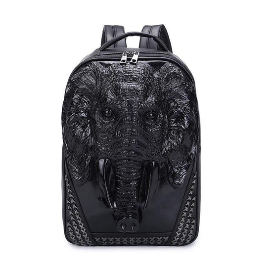 3D Elephant Backpack Studded Knapsacks  Laptop Backpack-3