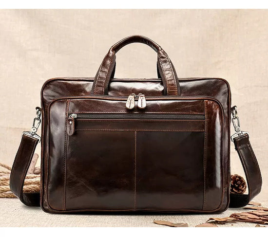Rossie Viren Vegetable Brown Large Double Zip Briefcase-0