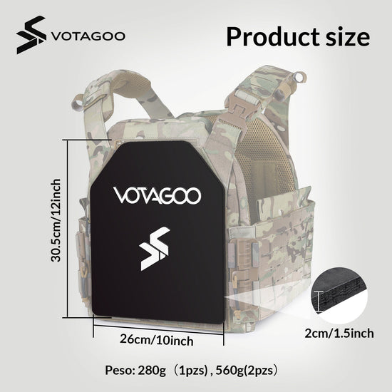 VOTAGOO® Tactical Vest Plug-in Plate 30x24cm (2 Pcs)-3