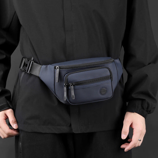 Fashion Man Waist Bag Fanny Pack Waterproof Chest Pack Outdoor Sports Crossbody Bag Casual Travel Male Belt Bag Hip Waist Packs-2