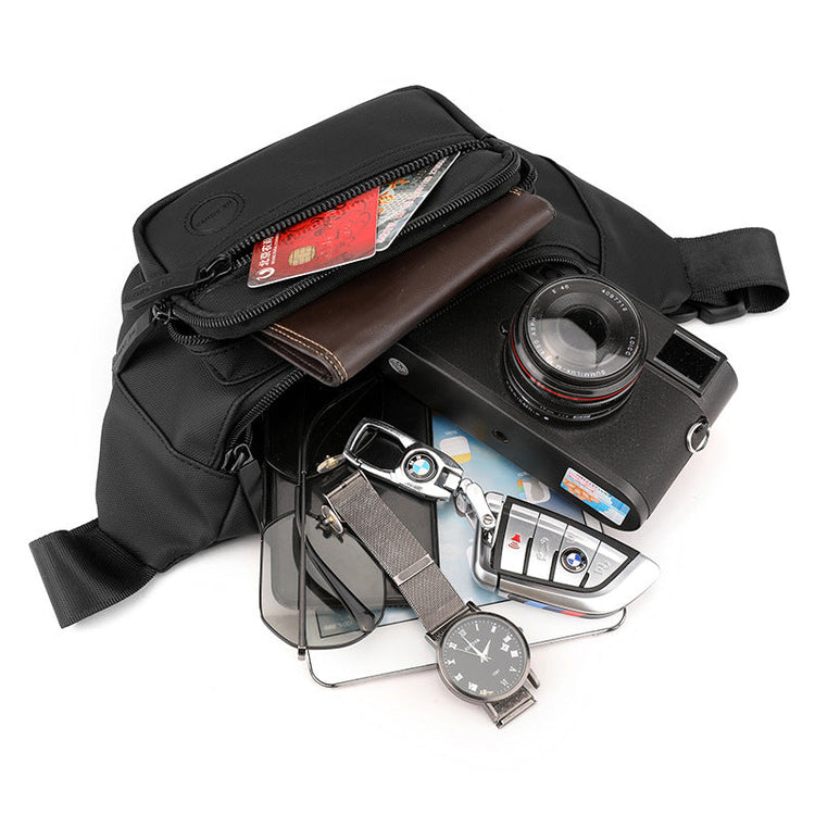 Fashion Man Waist Bag Fanny Pack Waterproof Chest Pack Outdoor Sports Crossbody Bag Casual Travel Male Belt Bag Hip Waist Packs-3