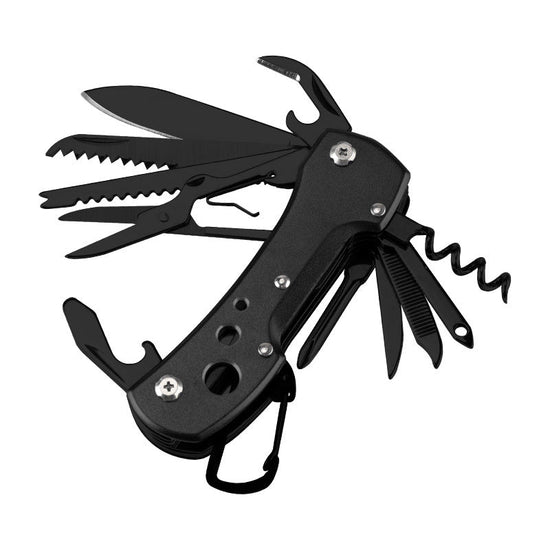 15 Function All in One Mysterious Black Folding Multi Function Pocket Knife-3