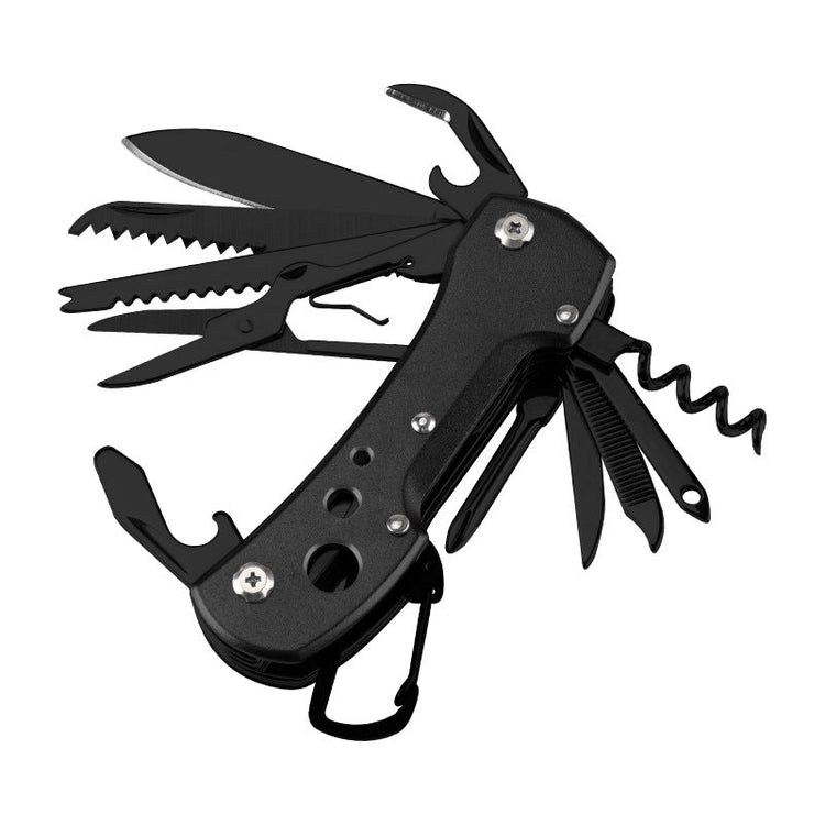 15 Function All in One Mysterious Black Folding Multi Function Pocket Knife-3
