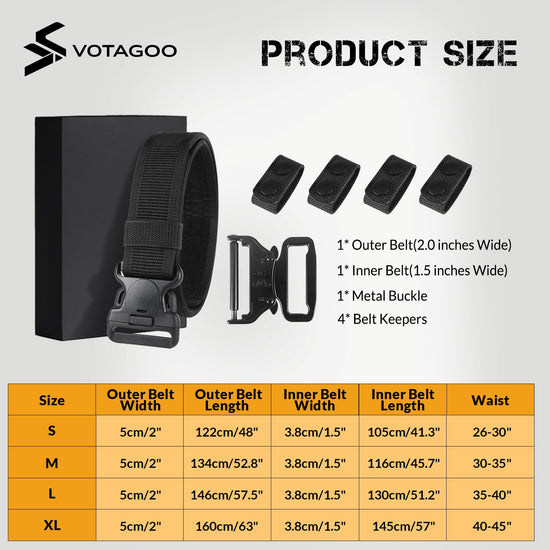 VOTAGOO® Duty 2'' Police Belts with Hook Lining-1