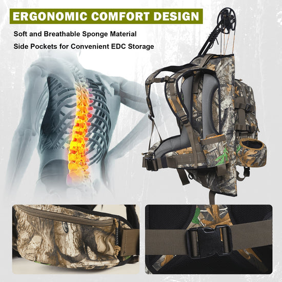 VOTAGOO® Hunting Backpack with Bow Holder-4