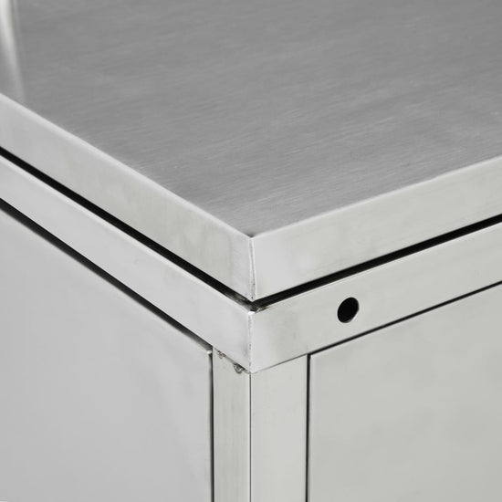 NNEVL Double Wheelie Bin Shed 240 L Stainless Steel-4