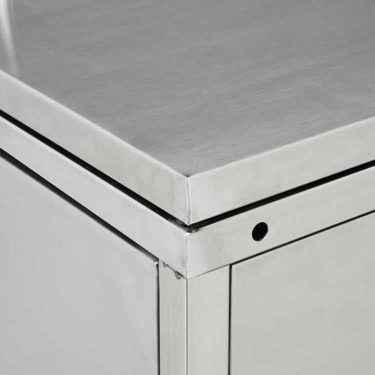 NNEVL Double Wheelie Bin Shed 240 L Stainless Steel-4