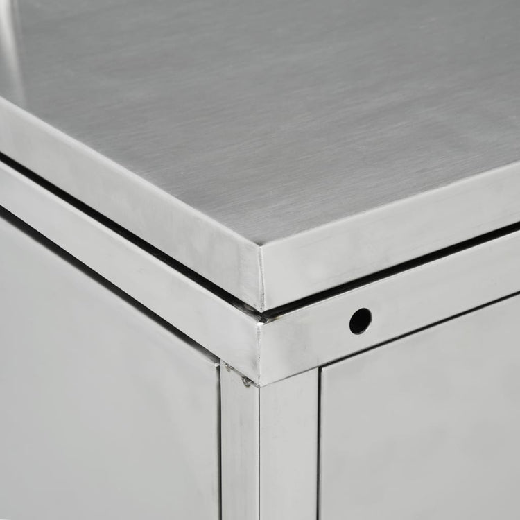 NNEVL Triple Wheelie Bin Shed 240 L Stainless Steel-2