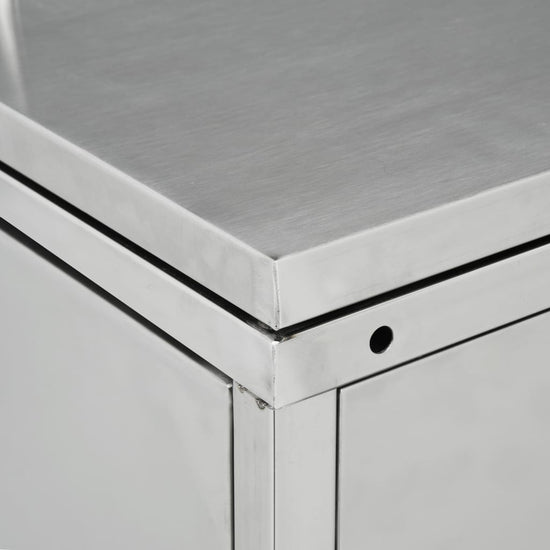 NNEVL Quadruple Wheelie Bin Shed 240 L Stainless Steel-2