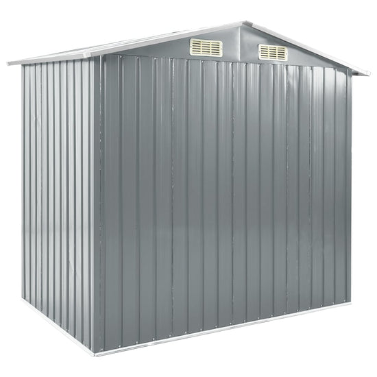 NNEVL Garden Shed with Rack Grey 205x130x183 cm Iron-4