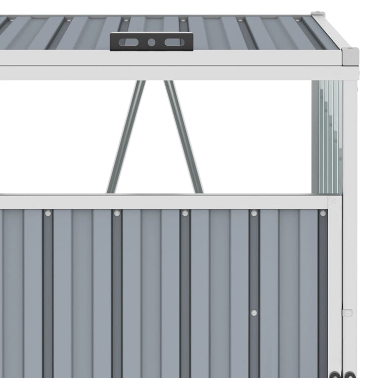NNEVL Quadruple Garbage Bin Shed Grey 286x81x121 cm Steel-3