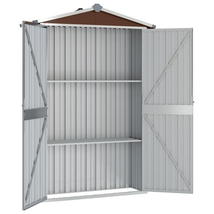 NNEVL Garden Shed Brown 107.5x46x183 cm Galvanised Steel-2