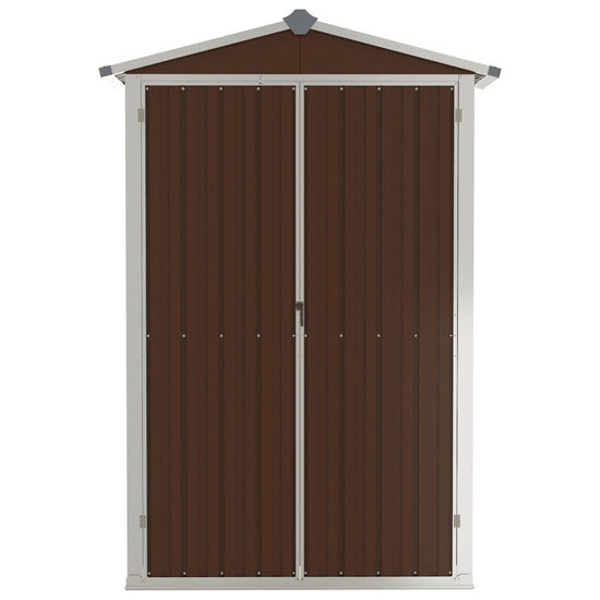 NNEVL Garden Shed Brown 107.5x46x183 cm Galvanised Steel-3