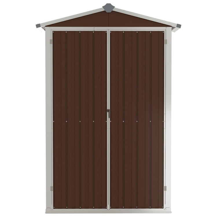 NNEVL Garden Shed Brown 107.5x46x183 cm Galvanised Steel-3