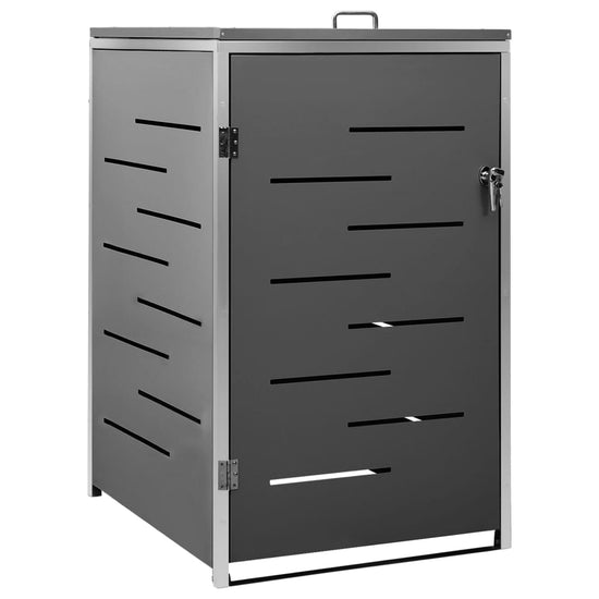 NNEVL Single Wheelie Bin Shed 69x77.5x115 cm Stainless Steel-1