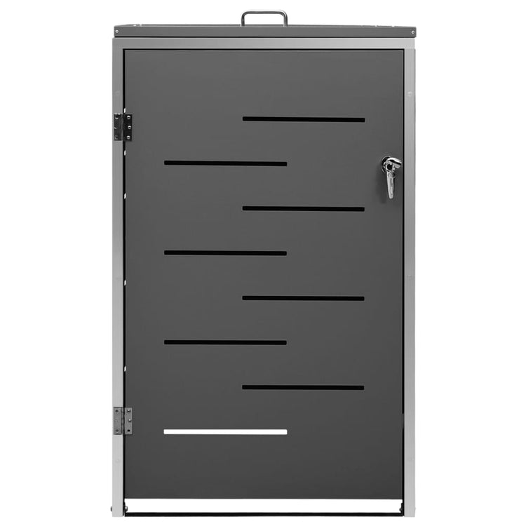 NNEVL Single Wheelie Bin Shed 69x77.5x115 cm Stainless Steel-4