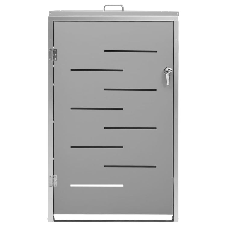 NNEVL Single Wheelie Bin Shed 69x77.5x115 cm Stainless Steel-3
