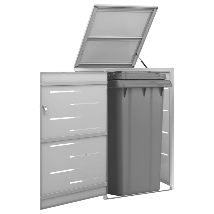NNEVL Single Wheelie Bin Shed 69x77.5x115 cm Stainless Steel-0