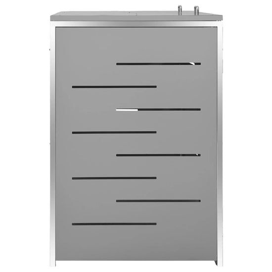 NNEVL Double Wheelie Bin Shed 138x77.5x115.5 cm Stainless Steel-3