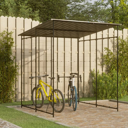 NNEVL Bicycle Shed 190x190x222 cm Steel Black-0