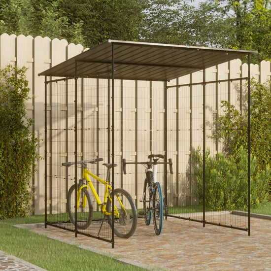 NNEVL Bicycle Shed 190x190x222 cm Steel Black-0