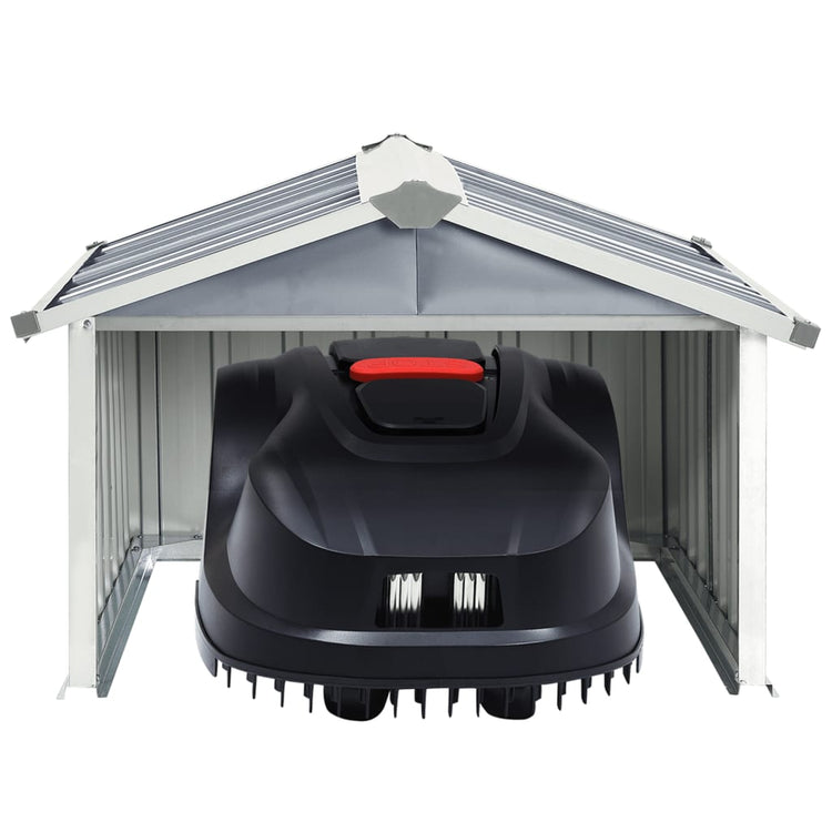 NNEVL Garden Robot Lawnmower Shed 92x97x63 cm Galvanised Steel Grey-2