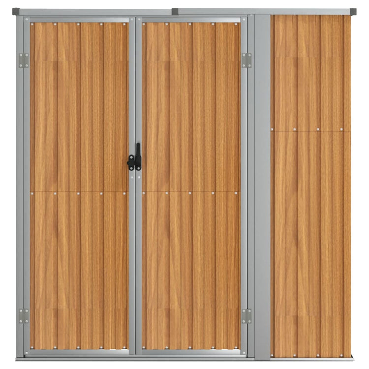 NNEVL Garden Tool Shed Brown 161x89x161 cm Galvanised Steel-2