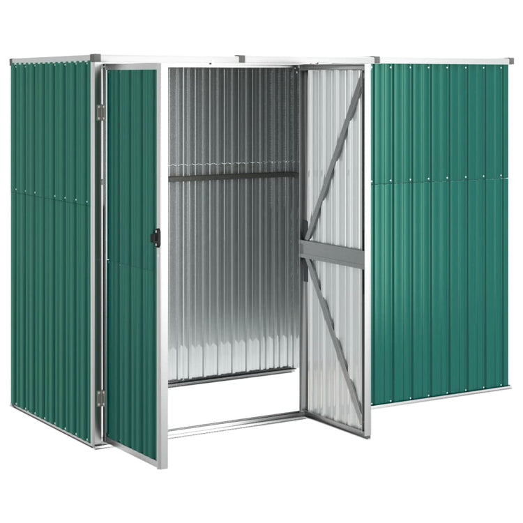 NNEVL Garden Tool Shed Green 225x89x161 cm Galvanised Steel-2