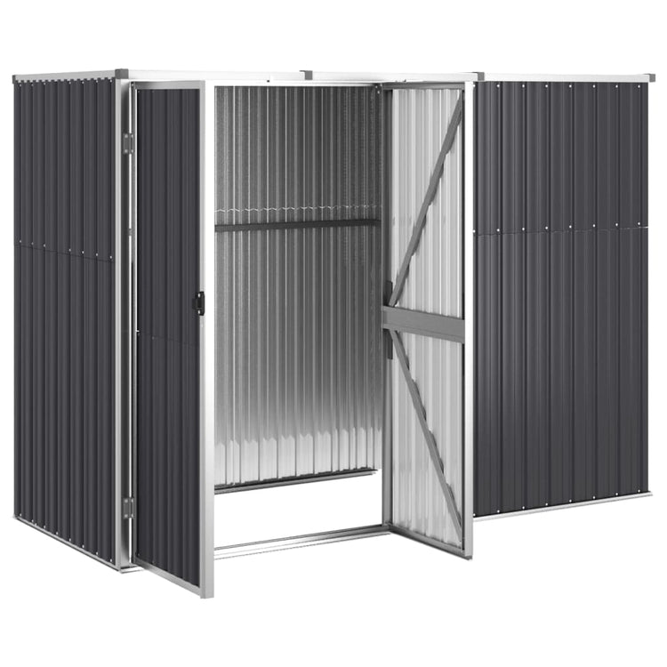 NNEVL Garden Tool Shed Anthracite 225x89x161 cm Galvanised Steel-3