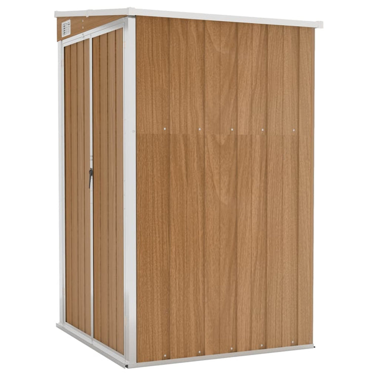 NNEVL Wall-mounted Garden Shed Brown 118x100x178 cm Galvanised Steel-1