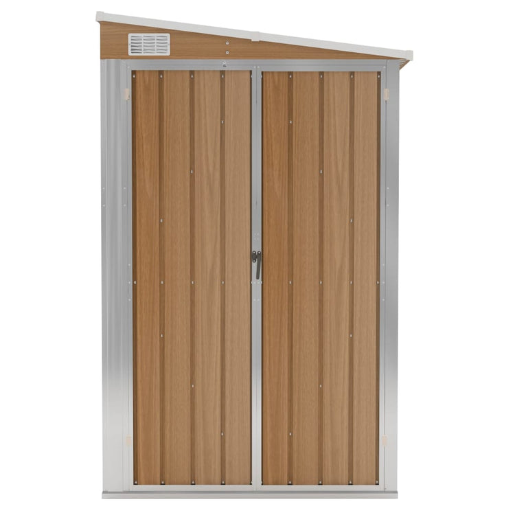 NNEVL Wall-mounted Garden Shed Brown 118x100x178 cm Galvanised Steel-2