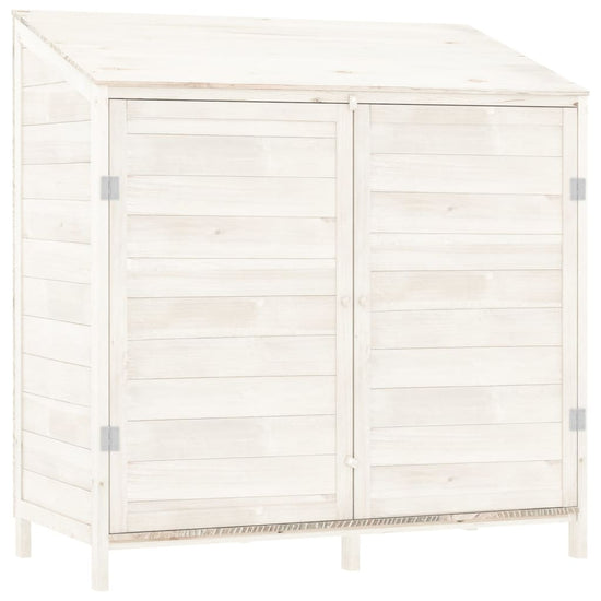 NNEVL Garden Shed White 102x52x112 cm Solid Wood Fir-1
