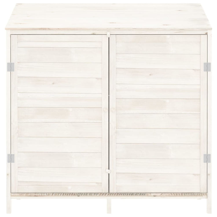NNEVL Garden Shed White 102x52x112 cm Solid Wood Fir-2