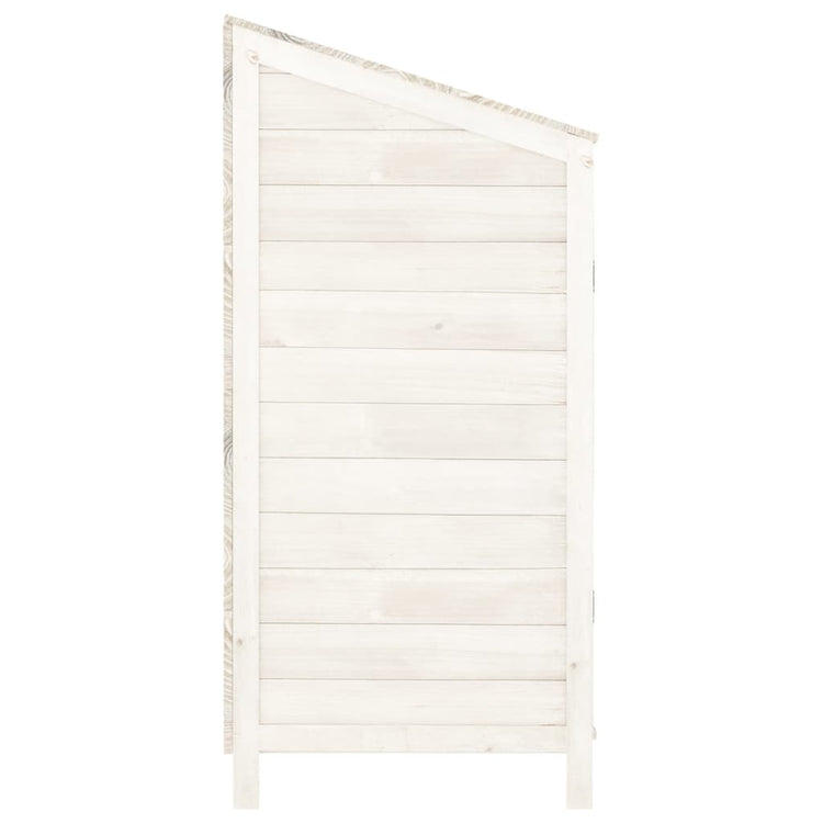 NNEVL Garden Shed White 102x52x112 cm Solid Wood Fir-4