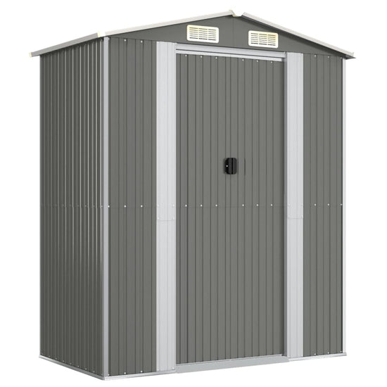 NNEVL Garden Shed Light Grey 192x108x223 cm Galvanised Steel-1