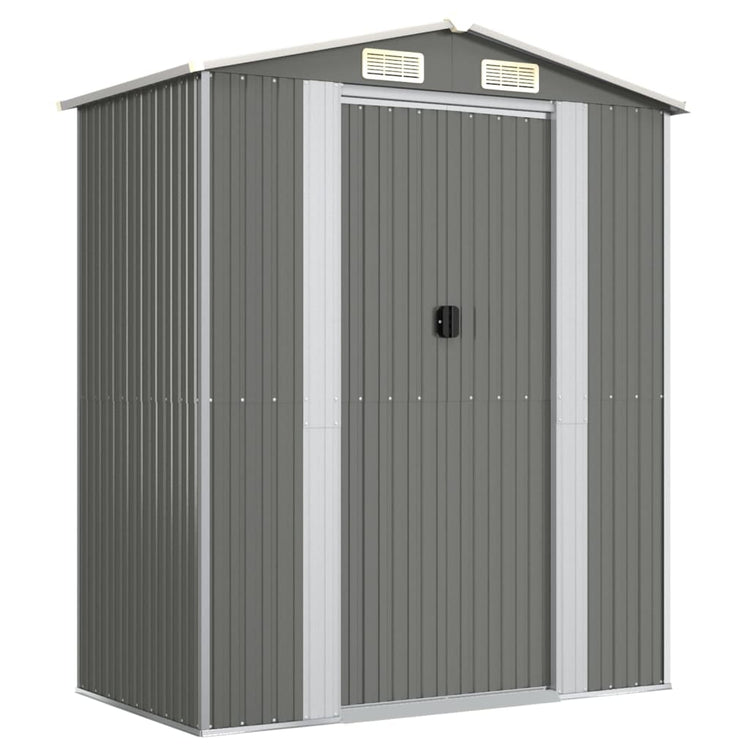NNEVL Garden Shed Light Grey 192x108x223 cm Galvanised Steel-1