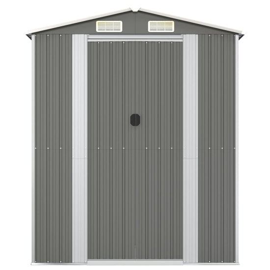 NNEVL Garden Shed Light Grey 192x108x223 cm Galvanised Steel-2