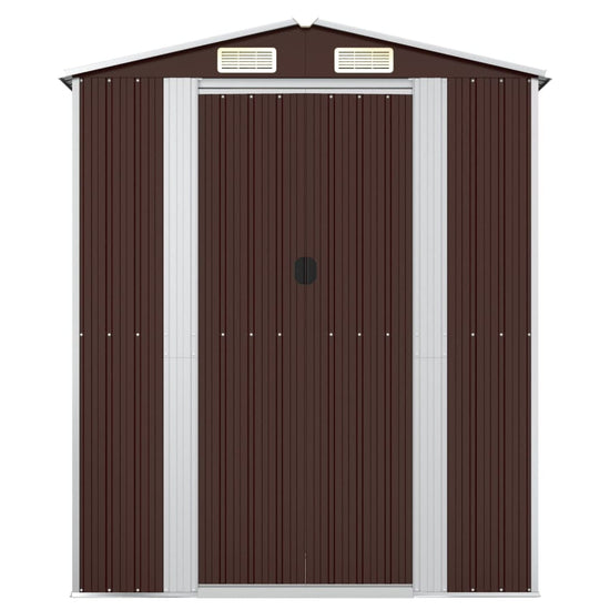 NNEVL Garden Shed Dark Brown 192x108x223 cm Galvanised Steel-2