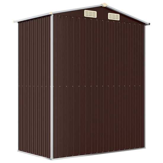 NNEVL Garden Shed Dark Brown 192x108x223 cm Galvanised Steel-4