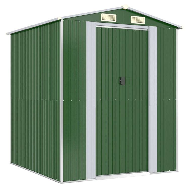 NNEVL Garden Shed Green 192x191x223 cm Galvanised Steel-1